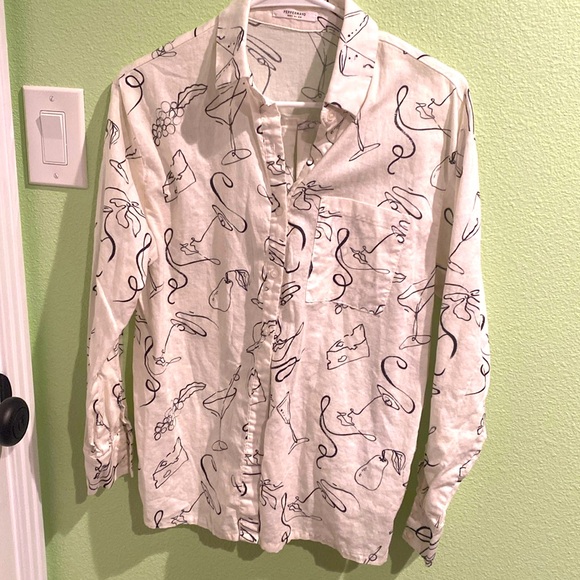 Peppermayo white button down top (US 4) - Picture 1 of 4